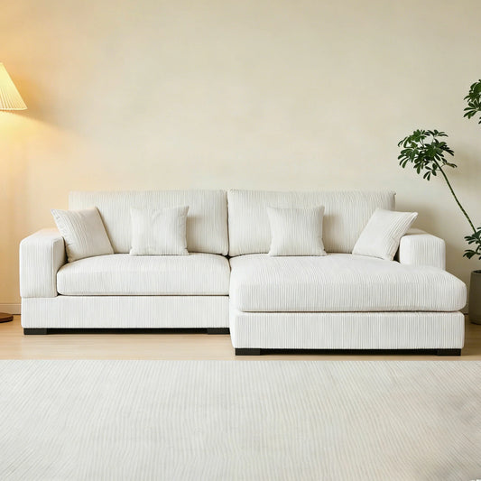 Modular 3-Seat Sofa – Right 1.5 + Ottoman, 2 Armrests, 4 Colors