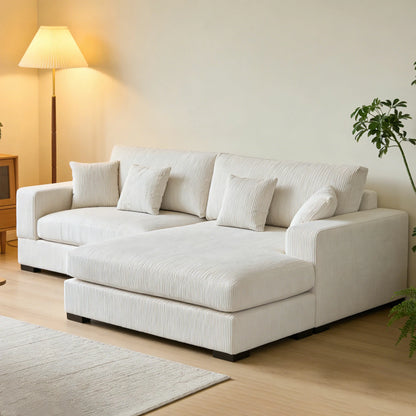 Modular 3-Seat Sofa – Right 1.5 + Ottoman, 2 Armrests, 4 Colors