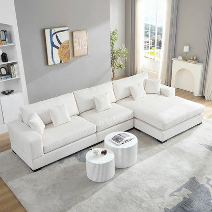 Modular 4-Seat Sofa – Right 1.5 + Ottoman, 2 Armrests, 4 Colors