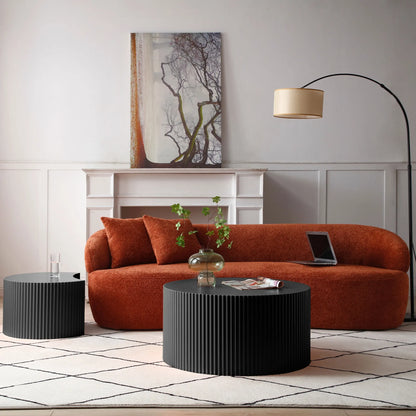 Nesting table set of 2 Round and Half Moon Shapes,No Need Assembly