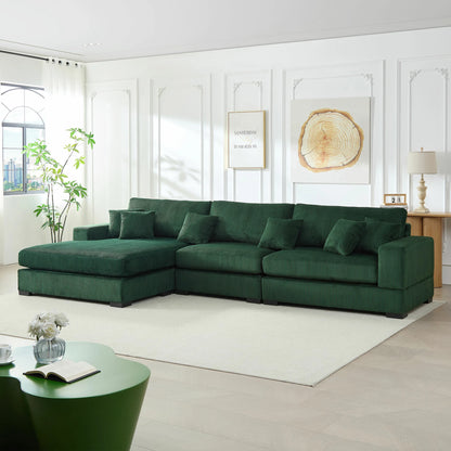 Modular 4-Seat Sofa – Right 1.5 + Ottoman, 2 Armrests, 4 Colors