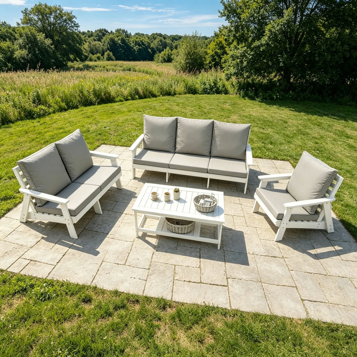 HIPS All-Weather Outdoor Single Sofa with Cushion
