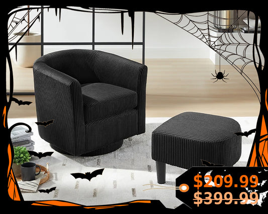 Swivel Accent Chair 360° Comfy Recliner Corduroy Arm Chair