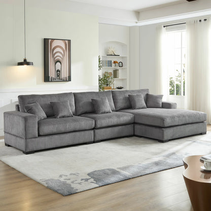Modular 4-Seat Sofa – Right 1.5 + Ottoman, 2 Armrests, 4 Colors
