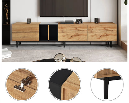 76.80" Modern TV Stand for 80'' TV with 3 Doors, Media Console Table