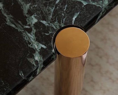 Modern Coffee Table with Gold Frame & Faux Marble Top
