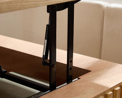 35.43 Inch Modern Handcraft Drum Coffee Table Lift Top Wooden with Hidden Storage Space