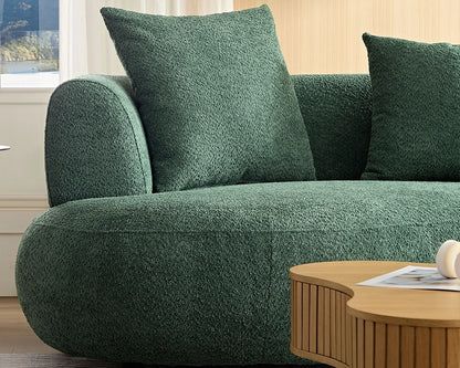 102.36 inch 4-Seat Boucle Fabric Cream Style Couch