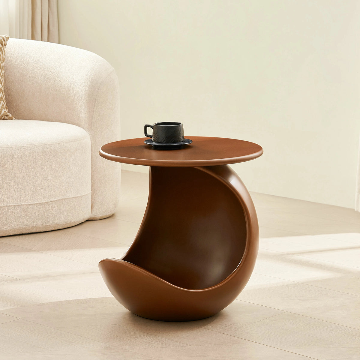 19.69'' 2-in-1 Pet Friendly End Table, No Assembly Fiberglass Base