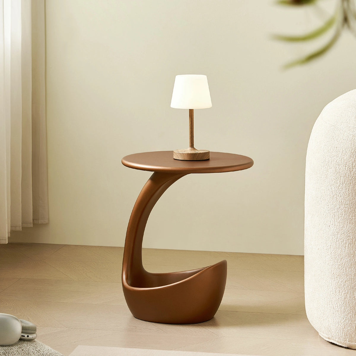 15.75'' 2-in-1 Pet Friendly End Table, No Assembly Fiberglass Base