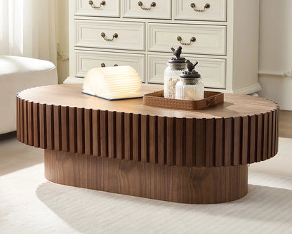 43.7Inch Modern Handcraft Drum Coffee Table Oval Coffee Table