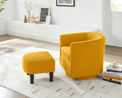 Swivel Accent Chair 360° Comfy Recliner Corduroy Arm Chair