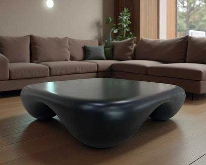 Modern Coffee Table Faux Travertine Textured for Livingroom