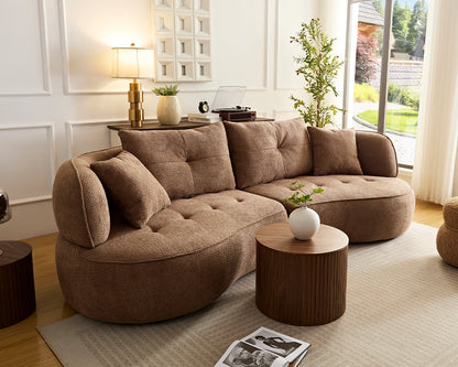 110.24" Orange modular sofa, durable fabric, solid wood frame