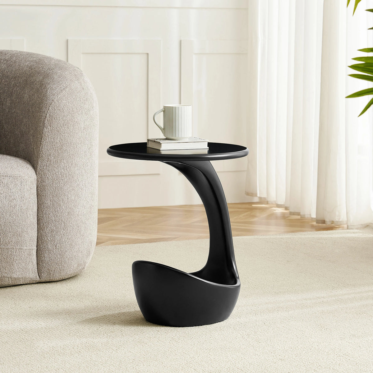 15.75'' 2-in-1 Pet Friendly End Table, No Assembly Fiberglass Base