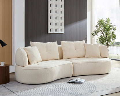 110.24" Orange modular sofa, durable fabric, solid wood frame