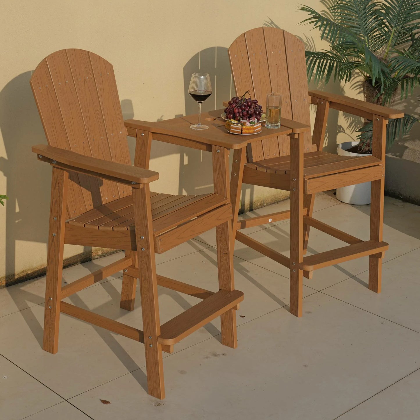 Outdoor Lounge Chair - HIPS Frame, 304 Stainless Steel - Teak