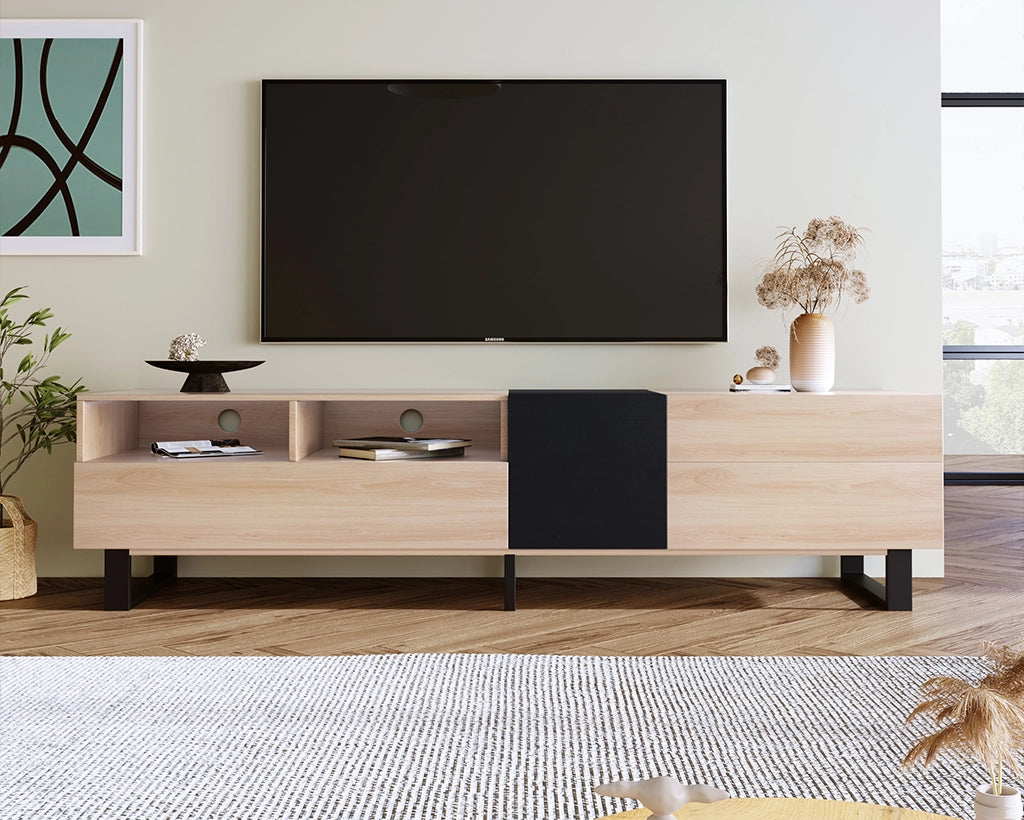 70.90" Modern TV Stand for 80'' TV with Double Storage Space, Media Console Table