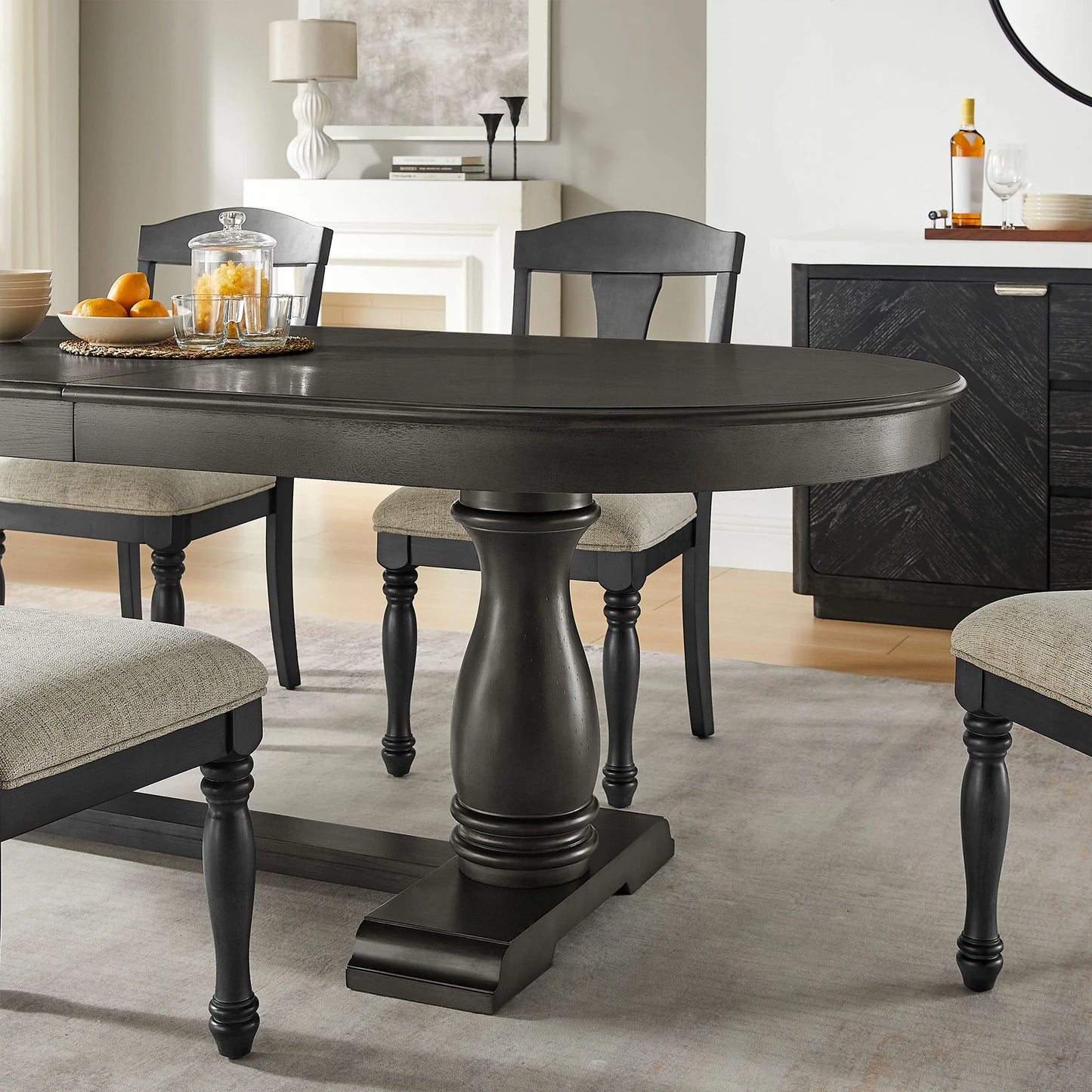 94.06" Extendable Wood Dining Table for 8 - Mid Century Modern