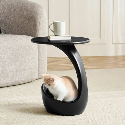 15.75'' 2-in-1 Pet Friendly End Table, No Assembly Fiberglass Base