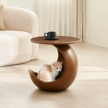 19.69'' 2-in-1 Pet Friendly End Table, No Assembly Fiberglass Base