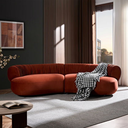 102.36" Modern Curved Sofa – Crescent Silhouette, Living Room