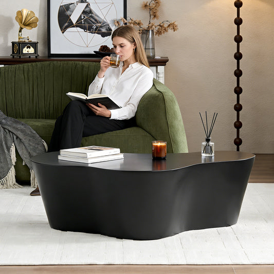 50“ Unique Shape Coffee Table - Sturdy Fiberglass