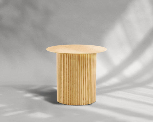 17.71 inch Round Fluted Side Table Circle Small Accent Table
