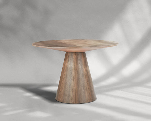 47.24'' Round Modern Style MDF Wood Dining Table in Walnut Suitable