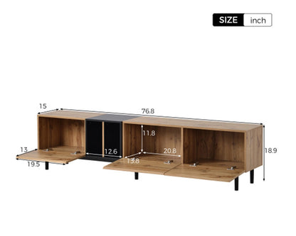 76.80" Modern TV Stand for 80'' TV with 3 Doors, Media Console Table