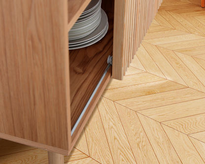 Modern 4-Cabinet Sideboard with Large Countertop, Storage Cabinet & Anti-Topple Design