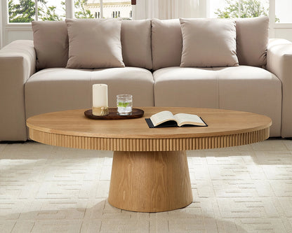 (Pre-Sale)Modern Design Oval Handcraft Drum Coffee Table Length 47.24 inch Coffee Table