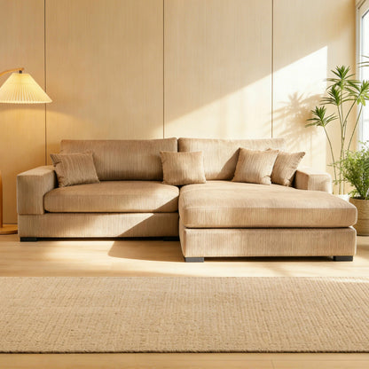 Modular 3-Seat Sofa – Right 1.5 + Ottoman, 2 Armrests, 4 Colors
