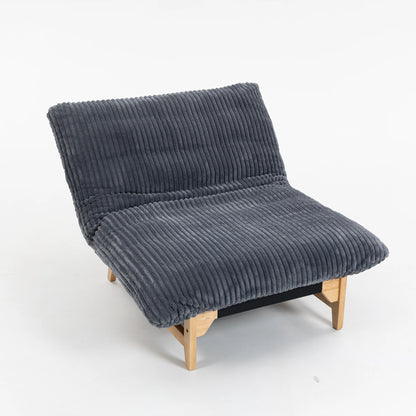 Bean Bag Chair with Solid Wood Frame – Corduroy Accent Lazy Sofa