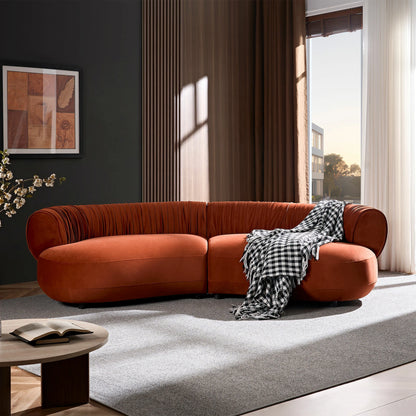 102.36" Modern Curved Sofa – Crescent Silhouette, Living Room