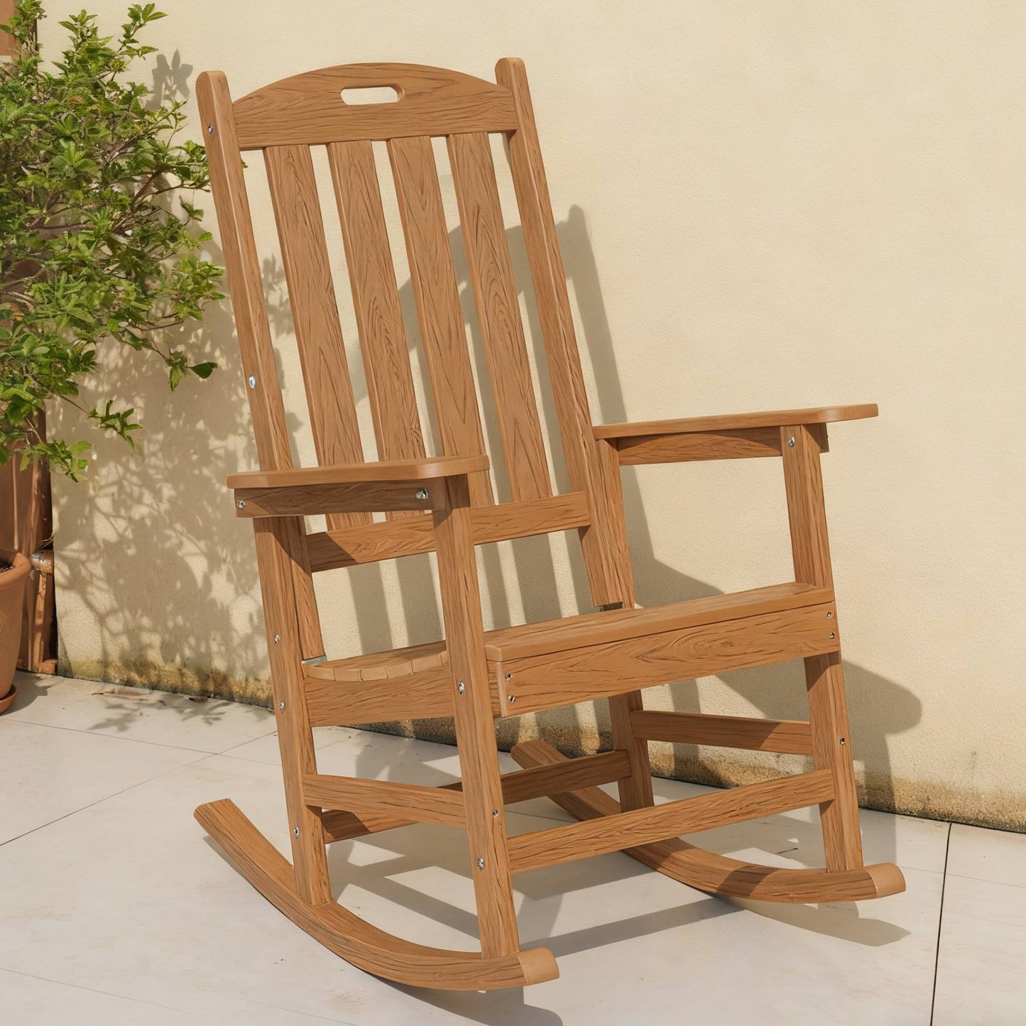 All-Weather Outdoor Rocking Chair in Navy Blue, HIPS & Steel
