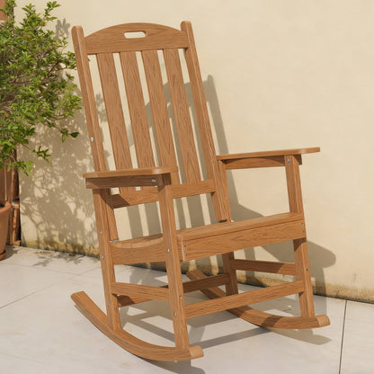 All-Weather Outdoor Rocking Chair in Navy Blue, HIPS & Steel