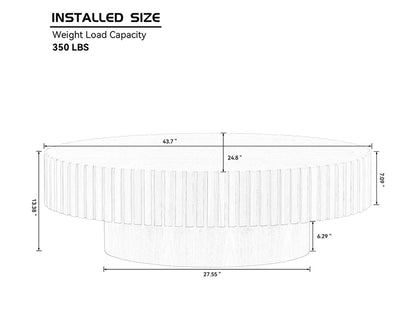 Modern Handcrafted 43.7" Oval Drum Coffee Table