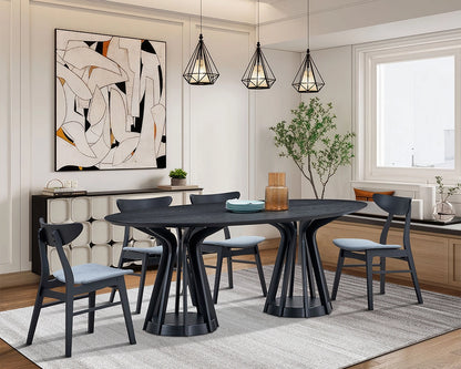 (1 Table+6 Chairs) 78.74 Inch Modern Dining Table Set of 7 pcs