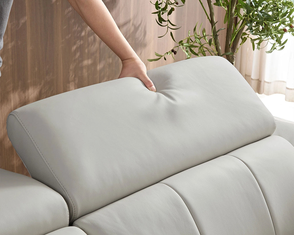 3 Seat Modern Electric Control Genuine Leather L Shaped Couch