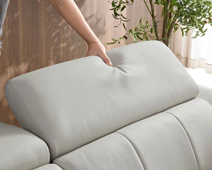3 Seat Modern Electric Control Genuine Leather L Shaped Couch