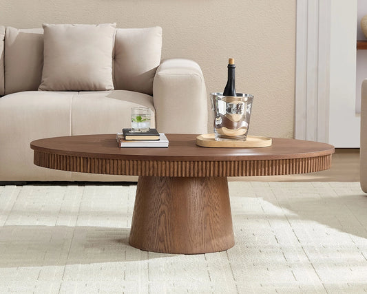 (Pre-Sale)Modern Design Oval Handcraft Drum Coffee Table Length 47.24 inch Coffee Table
