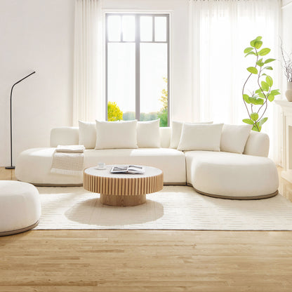 35.43'' Nesting Round Sintered Stone Tabletop Modern Drum Coffee Table