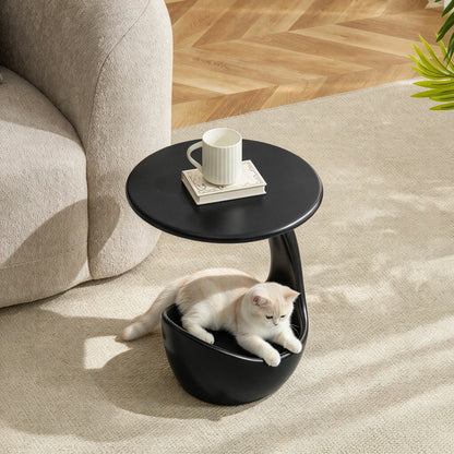 15.75'' 2-in-1 Pet Friendly End Table, No Assembly Fiberglass Base