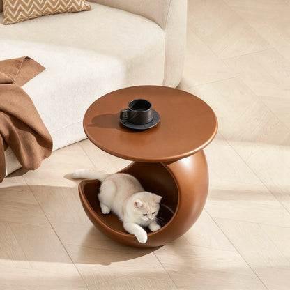 19.69'' 2-in-1 Pet Friendly End Table, No Assembly Fiberglass Base