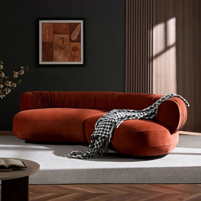 102.36" Modern Curved Sofa – Crescent Silhouette, Living Room