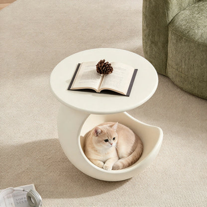 19.69'' 2-in-1 Pet Friendly End Table, No Assembly Fiberglass Base