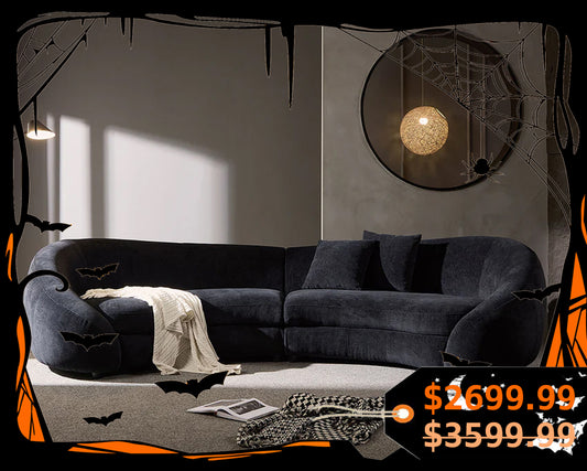 125.98" Modern Curved Sofa with Elegant Love Heart Design
