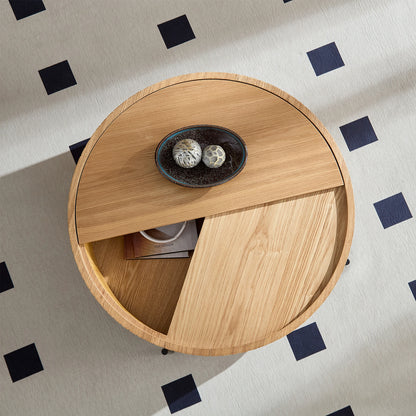 Round Coffee Table with Storage – Accent Tea Table for Home & Office