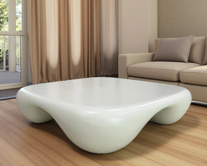 Modern Coffee Table Faux Travertine Textured for Livingroom